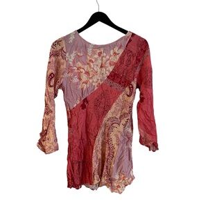 Free People Multicolor Patchwork Blouse